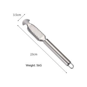 Fish Scale Planer Fish Scale Peeler Stainless Steel Gadget For Scraping Fish Scales Scale Device Scale Scale Brush Household Tool Fish Knife (Option: With Ginger Mill Round Handle)