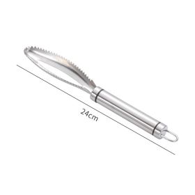 Fish Scale Planer Fish Scale Peeler Stainless Steel Gadget For Scraping Fish Scales Scale Device Scale Scale Brush Household Tool Fish Knife (Option: Double Line Scales Scraper)